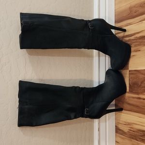 Black knee high boots